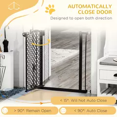 PawHut 74-80 cm Pressure Fit Safety Gate for Doorways and Staircases, Dog Gate, Pet Barrier for Hallways with Auto Close, Double Locking - 5