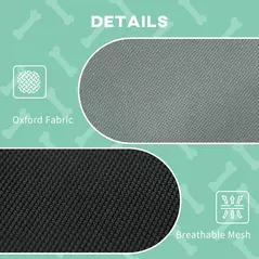 PawHut Raised Dog Bed Waterproof Elevated Pet Cot with Breathable Mesh UV Protection Canopy Grey, for Small Dogs, 61 x 46 x 62cm - 5