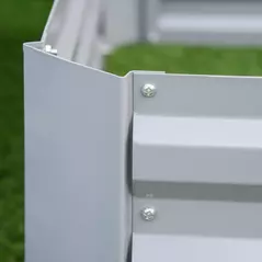 Outsunny Set of 2 291L Raised Garden Bed, Elevated Galvanised Planter Box for Flowers, Herbs, 100x100x30cm, Grey - 8