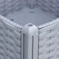 Outsunny Set of 4 26L Garden Raised Bed Elevated Patio Flower Plant Planter Box PP Vegetables Planting Container, Grey - 9