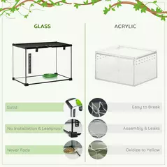 PawHut Glass Reptile Terrarium Insect Breeding Tank Vivarium Habitats with Thermometer for Lizards, Horned Frogs, Snakes, Spiders - Large 50 x 30 x 35cm - 9