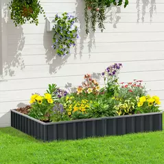 Outsunny 645L Metal Raised Garden Bed, DIY Large Steel Planter Box, No Bottom w/ A Pairs of Glove for Backyard, Patio to Grow Vegetables, Herbs, and Flowers, 258cmx90cm - 2