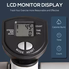 HOMCOM Adjustable Twist Stepper Aerobic Ab Exercise Fitness Workout Machine w/ LCD Screen, Height Adjust Handlebars for Home Gym, White and Grey - 5