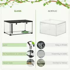 PawHut Glass Reptile Terrarium Insect Breeding Tank Vivarium Habitats with Thermometer for Lizards, Horned Frogs, Snakes, Spiders - Medium 50 x 30 x 25cm - 8