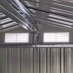 Outsunny Garden Metal Tool Storage Shed with Sliding Door, Sloped Roof and Foundation Kit, 152 x 132 x 188cm, Grey - 8