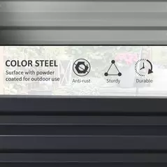 Outsunny 432L Square Raised Garden Bed Box with Weatherized Steel Frame for Vegetables, Flowers and Herbs, 120 x 120 x 30cm, Grey - 5