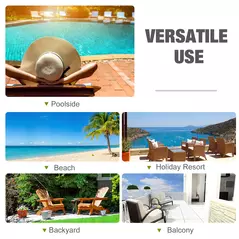 Outsunny 2 Seater Rattan Lounger Adjustable Double Chaise Chair Loveseat w/ Cushion Black - 6