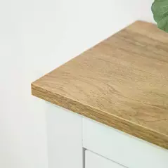 HOMCOM 2 Drawer Shoe Cabinet Modern Narrow Shoe Cupboard Hallway Wooden Storage Organiser with Flip Doors Adjustable Shelf for 6-12 Pairs, White - 8