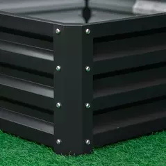 Outsunny 432L Square Raised Garden Bed Box with Weatherized Steel Frame for Vegetables, Flowers and Herbs, 120 x 120 x 30cm, Grey - 8