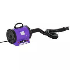 PawHut Dog Hair Dryer Pet Grooming Blaster Dryer Blower Adjustable Temperature Speed with 2.1M Flexible Hose 3 Nozzles - Purple - 9