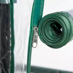 Outsunny 5 Tier Mini Greenhouse, Small Walk-in Greenhouse with Reinforced Plastic Cover, Garden Grow House with Roll Up Door and Shelves, 69 x 49 x 193cm, Green - 9