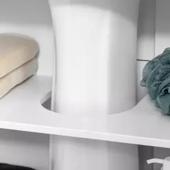 kleankin Modern Under Sink Cabinet with 2 Doors, Bathroom Vanity Unit, Pedestal Under Sink Design, Storage Cupboard with Adjustable Shelves, White - 9