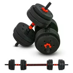 HOMCOM 25kg 2 IN 1 Adjustable Dumbbells Weight Set, Dumbbell Hand Weight Barbell for Body Fitness, Lifting Training for Home, Office, Gym, Black - 1