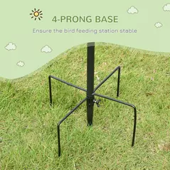 Pawhut Bird Feeding Station Kit, Wild Bird Feeder Pole with 6 Hooks, 4 Hanging Feeders for Peanuts, Seed, Fat Balls, for Garden, Outdoor, Black - 6