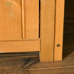 Outsunny Garden Shed Wood Outdoor Garden Tool Storage Unit with 3 Detachable Shelves, 77 x 54.2 x 179cm,  Brown - 9