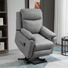 HOMCOM Faux Leather 70° Electric Riser Recliner Chair - Grey - 2