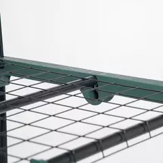 Outsunny 5 Tier Mini Greenhouse, Small Walk-in Greenhouse with Reinforced Plastic Cover, Garden Grow House with Roll Up Door and Shelves, 69 x 49 x 193cm, Green - 8