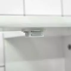 kleankin Under Sink Bathroom Cabinet, Freestanding Under Sink Cabinet with 2 Doors and Adjustable Shelf for Basin without or with Pedestal, White - 9