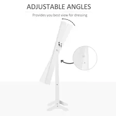 HOMCOM Full Length Mirror with Storage, Jewellery Cabinet with Mirror, Adjustable Angle and Stand, Lockable Jewellery Organiser for Bedroom Dressing Room, White - 5