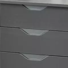 HOMCOM Computer Desk with Drawers, High Gloss Home Office Desk with Storage Cabinet, Study Workstation, 120 x 60cm, Grey - 7