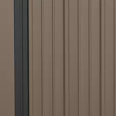 Outsunny 5.3 x 3.1ft Corrugated Steel Garden Shed - Brown - 7