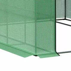 Outsunny Walk-in Greenhouse with 4 Tier 24 Shelves, Portable Grow House with Roll-up Zipped Door, 244 x 180 x 210cm, Green - 9