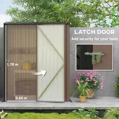 Outsunny 5.3 x 3.1ft Corrugated Steel Garden Shed - Brown - 5