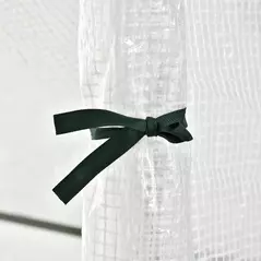 Outsunny Walk In Tomato Greenhouse Garden Outdoor Mini Greenhouse Flower Planter Steel Frame with Zipped Door & Window, PE Cover, 180 x 100 x 168CM,  White - 8