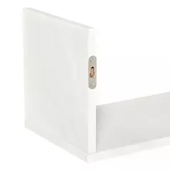 HOMCOM Set of 3 Wooden U-Shaped Floating Shelves Set, 80cm Wall Mounted Hanging Bookshelf, CD DVD Storage Display for Bedroom Living Room Kitchen, White - 9