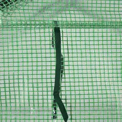 Outsunny Walk in Greenhouse with Shelves Steeple Green House for Garden Grow House Removable Cover 143x138x190cm, Green - 8