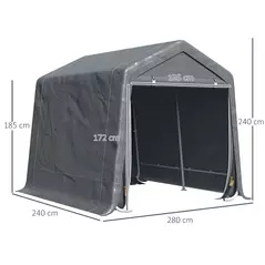 Outsunny 9 X 7.5ft Temporary Outdoor Equipment Shed - Dark Grey - 3