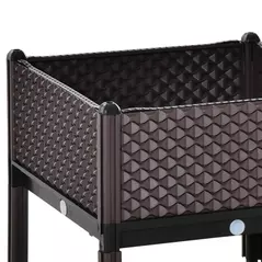 Outsunny 50cm x 50cm x 46.5cm Set of 2 41L Plastic Raised Garden Bed, Planter Box, Flower Vegetables Planting Container with Self-Watering Design and Drainage Holes for Patio Balcony - 9