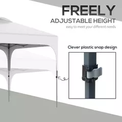 Outsunny 3 x 3(M) Pop Up Gazebo, UPF 50+ Foldable Canopy Tent with Wheeled Carrybag, 4 Leg Weight Bags, Height Adjustable Marquee Shelter 1 person easy setup for Outdoor Garden Patio Party, White - 6