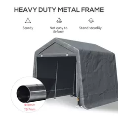 Outsunny 9 X 7.5ft Temporary Outdoor Equipment Shed - Dark Grey - 4