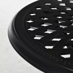 Outsunny 78 cm Round Garden Dining Table with Parasol Hole Antique Cast Aluminium Outdoor Table Only, Black - 6