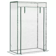 Outsunny Tomato Greenhouse with Roll-up Door, Mini Greenhouse with PVC Cover, Outdoor Grow House Small Green House for Yard, Balcony, Garden, 100 x 50 x 150cm, Transparent - 1