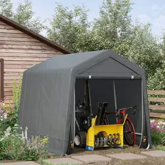 Outsunny 9 X 7.5ft Temporary Outdoor Equipment Shed - Dark Grey - 2