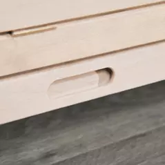 PawHut Wooden Hamster Cage, Mice Rodent Small Animals Kit Hutch, 3 Tiers Exercise Play House, with Wheels, Bottom Tray, 99 x 50 x 69 cm, Natural Wood - 8