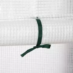 Outsunny Walk In Greenhouse with 2 Tier Shelf, Portable Gardening Plant Grow House Tomato Greenhouse with Roll up Zip Panel Door, Reinforced PE Cover, 143 x 73 x 195cm, Green - 8