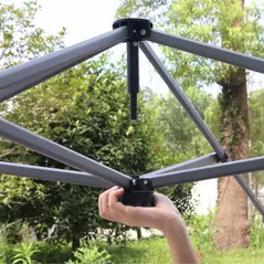 Outsunny 3 x 3(M) Pop Up Gazebo, UPF 50+ Foldable Canopy Tent with Wheeled Carrybag, 4 Leg Weight Bags, Height Adjustable Marquee Shelter 1 person easy setup for Outdoor Garden Patio Party, Blue - 8