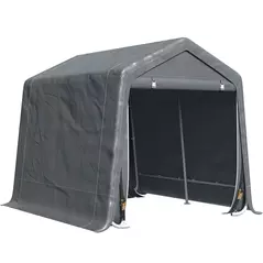 Outsunny 9 X 7.5ft Temporary Outdoor Equipment Shed - Dark Grey - 1