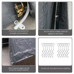 Outsunny 9 X 7.5ft Temporary Outdoor Equipment Shed - Dark Grey - 5