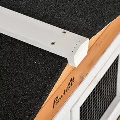 PawHut Rabbit Hutch Outdoor with Run Guinea Pig Hutch 2-Tier Bunny Cage w/ Wheels No-Leak Plastic Tray 157.4 x 53 x 99.5 cm - Yellow - 9