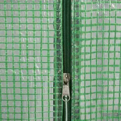 Outsunny Walk in Greenhouse with Shelves Steeple Green House for Garden Grow House Removable Cover 143x138x190cm, Green - 9