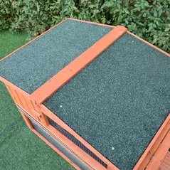 Pawhut 2 Floor Wooden Guinea Pigs Hutches House Bunny Coop Outdoor Garden Backyard, 158L x 58W x 68H cm - 4