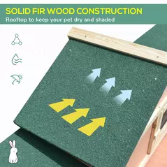 PawHut Guinea Pigs Hutches, 210Lx45.5Wx84.5H cm, Fir Wood-Natural Wood Colour - 4