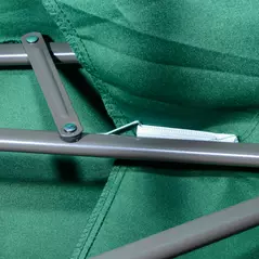 Outsunny 2.7m Banana Parasol Cantilever Umbrella with Crank Handle, Double Tier Canopy and Cross Base for Outdoor, Hanging Sun Shade, Green - 9