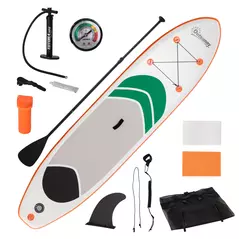 Outsunny 10'6" x 30" x 6" Inflatable Stand Up Paddle Board, Non-Slip & Ultra-Light Deck with Adj Paddle, ISUP Accessories, Pump and Carry Bag, for Youth Adults Beginner - 1