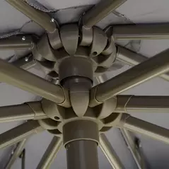 Outsunny 2.7m Garden Banana Parasol Cantilever Umbrella with Crank Handle, Double Tier Canopy and Cross Base for Outdoor, Hanging Sun Shade, Dark Grey - 9