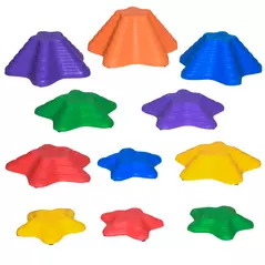 Outsunny 11-Piece Kids Stepping Stones, Starfish Style Non-slip Obstacle Course, Stackable Balance Blocks Garden Toys, Encourage Toddler Sensory Toys Indoor Outdoor - Multicoloured - 1